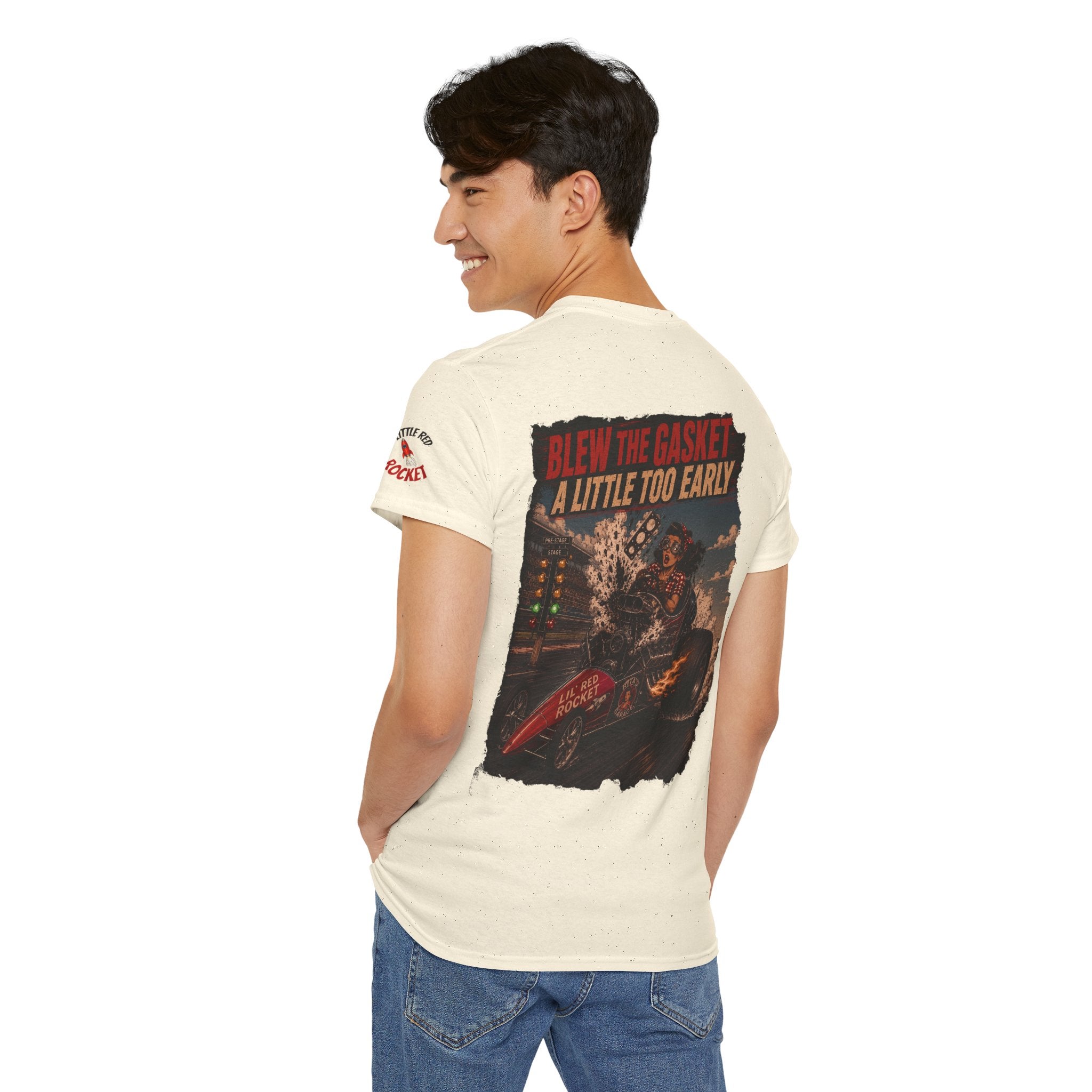 Blew the Gasket Tee — Vintage Drag Racing Graphic T-Shirt